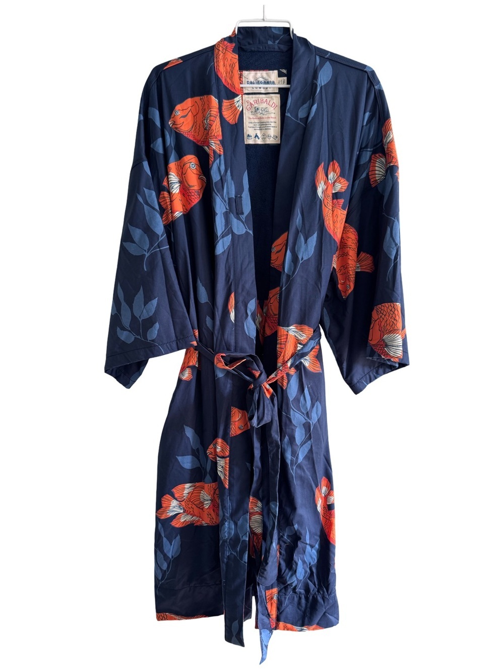 California Cowboy Men's El Garibaldi Robe - Garibaldi Fish, Farallon Navy L/XL